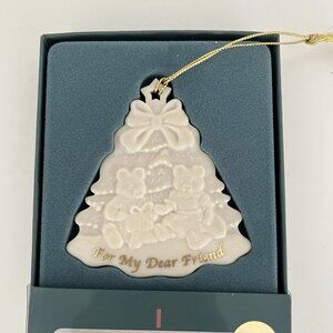 NEW Lenox For My Dear Friend Porcelain Christmas Tree Teddy Bear Ornament